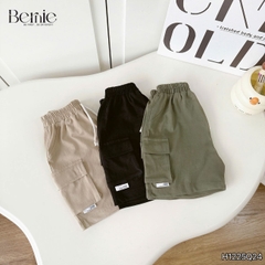 Quần short quần đùi phối túi hộp chất thun cotton cho bé trai đi chơi đi học size 11 tới 28kg BERNIE H1225Q24