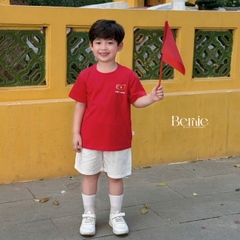 Áo thun áo Cờ đỏ sao vàng Việt Nam chất cotton tay ngắn unisex cho bé trai bé gái size 9 tới 28kg BERNIE H0226A24Đ
