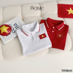 Áo thun polo Lá cờ đỏ sao vàng em bé Việt Nam tay ngắn unisex bé trai bé gái 9-28kg BERNIE H0725A41