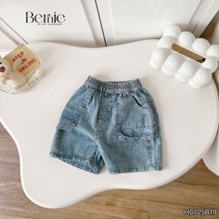 Set bộ tay ngắn raplang phối màu áo thun họa tiết Tomorrow và quần short jean bé trai 1 đến 7 tuổi BERNIE H0725B19