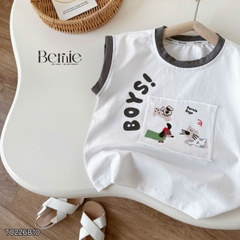 Set bộ bé trai áo tanktop họa tiết Boys phong cách hàn quốc kèm quần short size 1 tới 7 tuổi BERNIE T0226B10