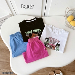 Set bộ unisex cho bé trai bé gái áo thun tanktop Style kèm quần short đi chơi đi biển size 1 tới 7 tuổi BERNIE H0326B36