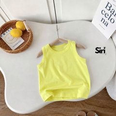 et đồ đi chơi bé trai sành điệu đi biển phong cách hàn quốc áo thun ba lỗ trơn kèm quần kaki phối túi thêu cầu vồng 1 đến 7 tuổi BERNIE T0125B03