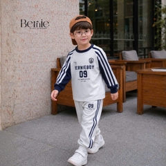 Set bộ dài tay áo thun raplang phối màu họa tiết Bernieboys kèm quần dài cho bé trai size 9 tới 26kg BERNIE V0426B35