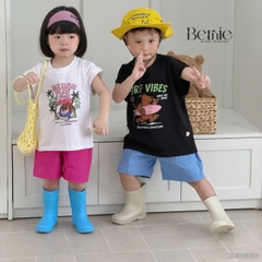 Set bộ unisex cho bé trai bé gái áo thun tanktop Style kèm quần short đi chơi đi biển size 1 tới 7 tuổi BERNIE H0326B36