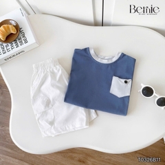 Set bộ tanktop cho bé trai áo thun túi lệch cá tính kèm quần short đi chơi đi học size 9 tới 28kg BERNIE T0326B11