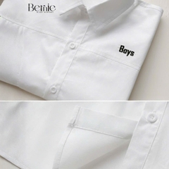  Set sơ mi Boy 3CT áo sơ mi trắng kèm quần short kaki và cà vạt cho bé trai đi học đi chơi 11 tới 28kg BERNIE H0326B42
