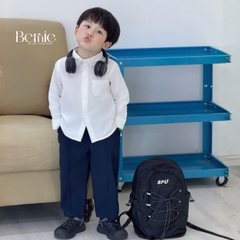 Quần dài quần âu mí gân nổi màu xanh than cho bé trai phong cách thanh lịch size 9kg tới 25kg  BERNIE H0726Q13