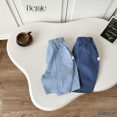 Quần ngố quần lửng chất bò giấy mềm phối túi cho bé trai size từ 1 đến 6 tuổi BERNIE KIDS H0526Q02