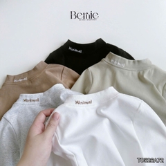 Áo thun cố lọ áo giữ nhiệt cổ 3 phân dài tay Minimal cho bé trai bé gái chất thun cotton 9 đến 28kg BERNIE T0526A72
