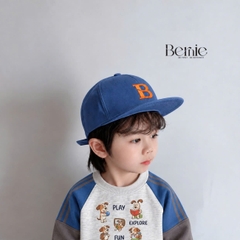 Mũ lưỡi trai mũ thêu chữ B màu xanh màu nâu màu be cho bé trai bé gái từ 1 tới 7 tuổi BERNIE H30095