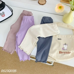 Quần legging dài màu trơn cho bé gái thun tăm mềm mại co giãn1 đến 7 tuổi BERNIE