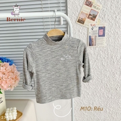 Áo phông cố lọ cao 3 phân dài tay basic cho bé trai bé gái thun cotton tăm 1 đến 7 tuổi BERNIE kids