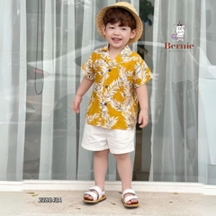 Áo sơ mi đũi đi biển cho bé trai bé gái họa tiết nổi bật áo đi chơi sành điệu 1 đến 7 tuổi BERNIE