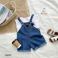Yếm jean đùi ngắn unisex cho bé trai bé gái phong cách hàn quốc 1 đến 7 tuổi Bernie 0324Y07 Thun
