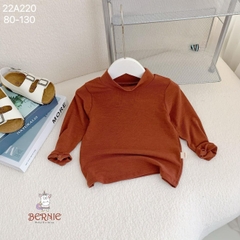 Áo thun cố lọ cao 3 phân dài tay basic bé trai bé gái chất thun cotton 1 đến 7 tuổi BERNIE 22A220