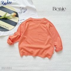 Áo phông trơn dài tay unisex cho bé trai gái BERNIE cotton xược mềm mại nhiều màu 8 đến 25kg 22A234