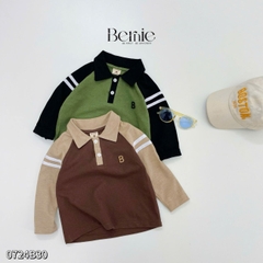 Set bộ thun polo dài tay raplang chất polo cá sấu họa tiết thêu cho bé trai 1 đến 7 tuổi BERNIE 0724B30