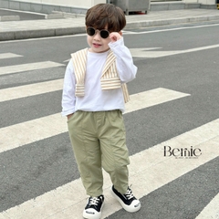 Quần dài gió thể thao phối chỉ nổi cho bé trai phong cách hàn quốc 1 đến 7 tuổi BERNIE 0624Q14