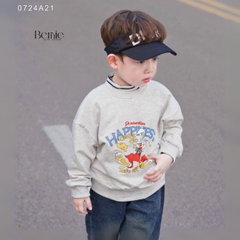 Áo sweater tay dài họa tiết in hình thỏ và vịt dễ thương cho bé trai bé gái 1đến 7tuổi BERNIE0724A21