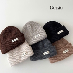 Mũ len tag chữ giữ ấm cho bé trai bé gái unisex phong cách hàn quốc 1 đến 5 tuổi BERNIE kids