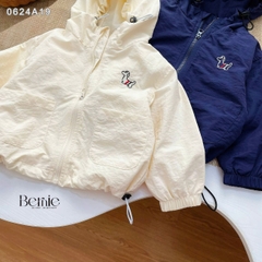 Áo khoác gió có mũ họa tiết nhiều màu unisex cho bé trai bé gái size 1 đến 7 tuổi BERNIE 24A017