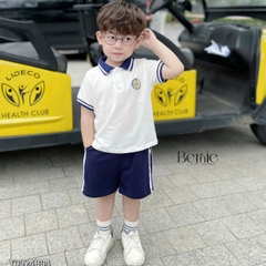 Bộ đồ thun Polo cho bé trai bé gái đồng phục BERNIE thủy thủ quần short ngắn chân váy xếp ly 8-30kg H0924B04