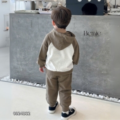 Set bộ thun dài tay thu đông cho bé trai bé gái dáng hoodie có mũ Bernie kids 1 đến 7 tuổi 0924B32