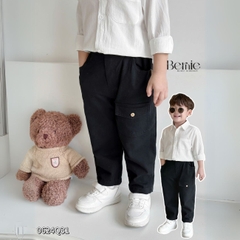 Quần kaki dài bé trai phối túi hộp đính cúc nhiều màu bé trai đi học đi chơi 1đến 7t BERNIE 0624Q32