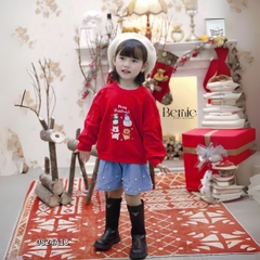 Áo noel màu đỏ áo phông dài tay giáng sinh cho bé trai bé gái 1 đến 7 tuổi BERNIE 0824A13