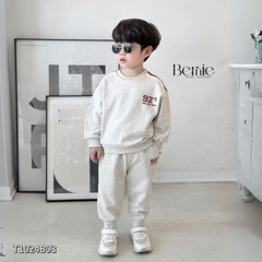 Set bộ thể thao tay dài phối màu chất da cá họa tiết 92 cho bé trai size 1 đến 7 tuổi BERNIE T1024B03