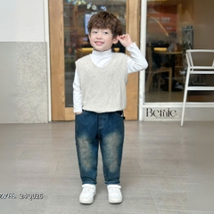 Quần dài quần denim phối túi, Wax phong cách cho bé trai phong cách sành điệu 1 đến 7 tuổi BERNIE 24Q026