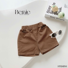Set bộ polo cho bé trai màu nâu họa tiết cây dừa in tràn kèm quần short đùi kaki 1 đến 7 tuổi BERNIE H1124B14