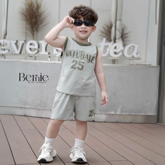 Set bộ ba lỗ cho bé trai phong cách thể thao áo thun số 25 kèm quần short 9 tới 29kg BERNIE H0225B36