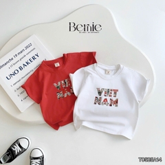 Áo thun tay ngắn unisex cho bé trai bé gái họa tiết in chữ Độc lập - Tự do size 9 tới 25kg BERNIE H0425A57