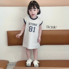 Váy suông thun cotton dáng thể thao cho bé gái đi chơi đi học size 9kg tới 26kg BERNIE 0124V48