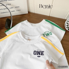 Set bộ thể thao tay raplang phối sọc viền màu kèm quần short cho bé trai size 9 tới 25kg BERNIE H0425B50
