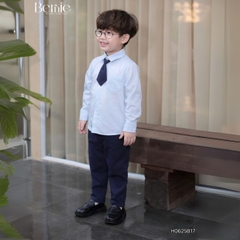 Set bộ sơ mi dài tay áo sơ mi kèm quần kaki dài phối cà vạt cho bé trai Classic Boy 9 đến 28kg BERNIE H0625B17