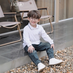 Set bộ polo tay dài chất polo cá sấu họa tiết huy hiệu cho bé trai size 1 đến 7 tuổi BERNIE 0724B34