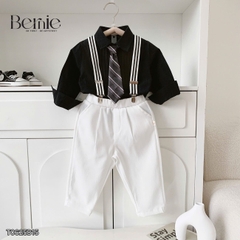 Set bộ sơ mi công tử tay dài 4 chi tiết cho bé trai mặc sinh nhật thôi nôi đám cưới 1 đến 7 tuổi BERNIE T0625B15