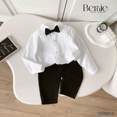 Set sơ mi xếp ly nơ DÀI H0725B47