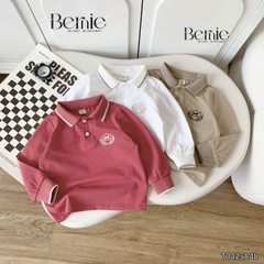 Áo thun áo polo tay dài thêu phù hiệu sắc nét cho bé trai 1 đến 7 tuổi BERNIE T0425A48