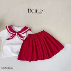 Set thủy thủ bé trai bé gái học sinh thêu lá cờ đỏ yêu nước Việt Nam 1 đến 8 tuổi Bernie H0625B08