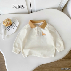 Áo thun áo polo tay dài họa tiết hình in Khủng long cho bé trai 1 đến 7 tuổi BERNIE H0425A51