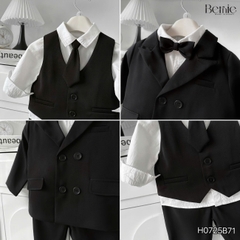 Set bộ vest hoàng gia 6 chi tiết dài tay cho bé trai đi tiệc đi sự kiện size 9 tới 28kg BERNIE H0725B71