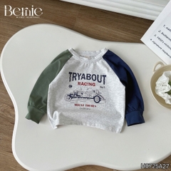 Áo thun áo phông cho bé trai tay dài raplang họa tiết ô tô size 9 đến 28kg BERNIE H0725A27