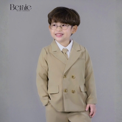 Set bộ vest hoàng gia 6 chi tiết dài tay màu nâu bé trai đi tiệc đi sự kiện size 9 tới 28kg BERNIE H0725B71