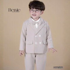 Set bộ vest hoàng gia 6 chi tiết dài tay màu nâu bé trai đi tiệc đi sự kiện size 9 tới 28kg BERNIE H0725B71