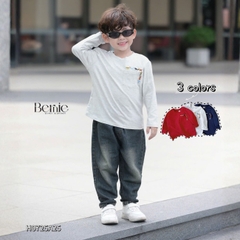 Áo thun áo phông tay dài họa tiết Animal unisex cho bé trai bé gái đi học đi chơi 9 đến 27kg BERNIE H0725A25