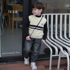 Áo gile len unisex bé trai bé gái 3 màu phối gấu phong cách hàn quốc cho bé trai 1 đến 7 tuổi BERNIE T1025A15